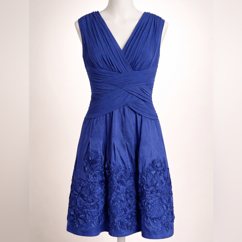 Adrianna Papell Royal Blue Midi Dress